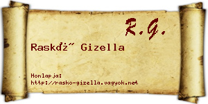 Raskó Gizella névjegykártya